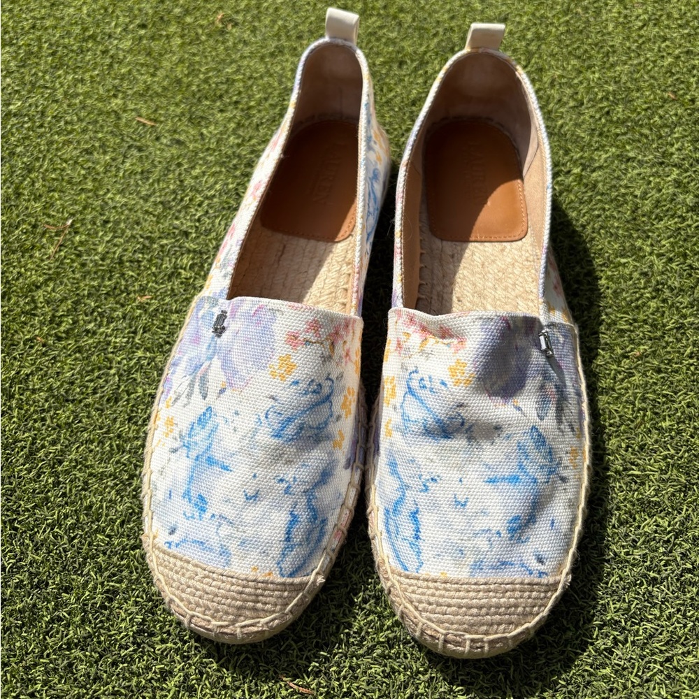 Ralph Lauren Cameryn Floral Canvas Espadrilles Boat Shoes/Loafers